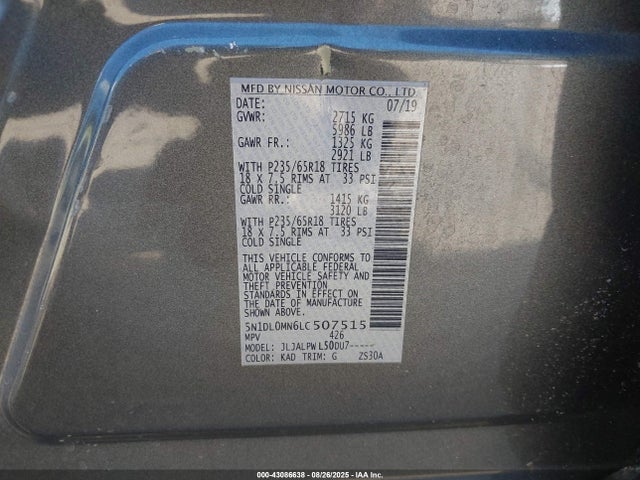 5N1DL0MN6LC507515 Infiniti QX60