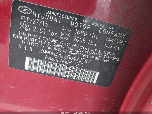 Hyundai dohc mpi nu 2016 KMHDH4AE6GU479597 Image 9