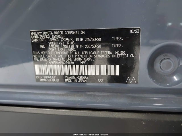 JTMABABAXPA044876 Subaru 1ym motor