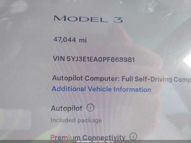 2023 TESLA MODEL 3 5YJ3E1EA0PF668981 Photo 6