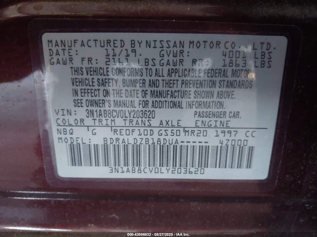 3N1AB8CV0LY203620 Nissan 2020