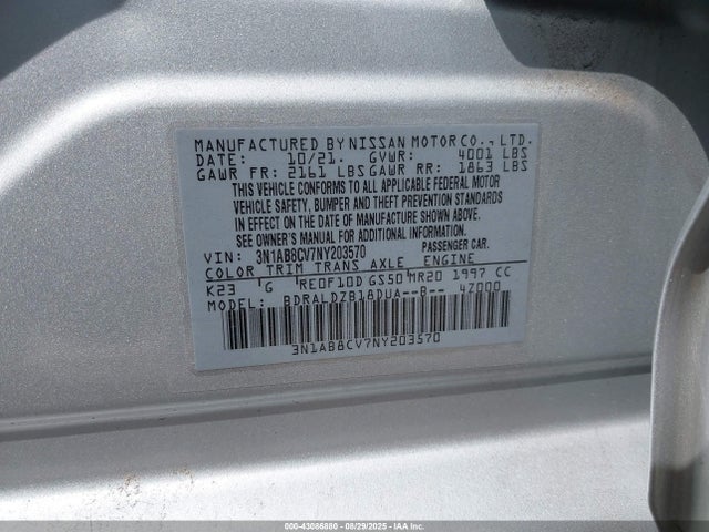 Nissan Sentra 2022 3N1AB8CV7NY203570 Image 9
