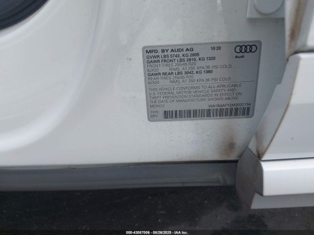 2021 AUDI SQ5 WA1B4AFY2M2022134 Photo 8