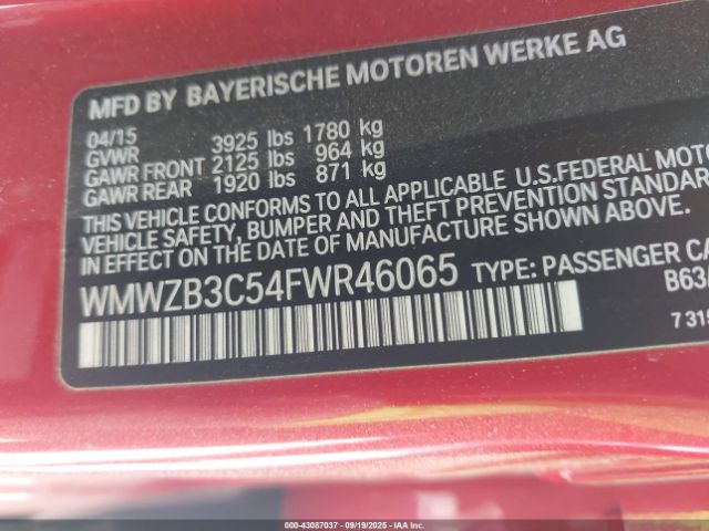 2015 MINI COUNTRYMAN WMWZB3C54FWR46065 Photo 8