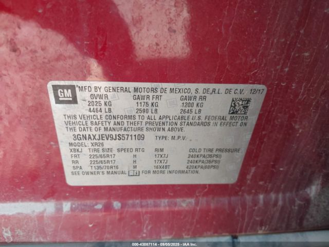 2018 CHEVROLET EQUINOX 3GNAXJEV9JS571109 Photo 8