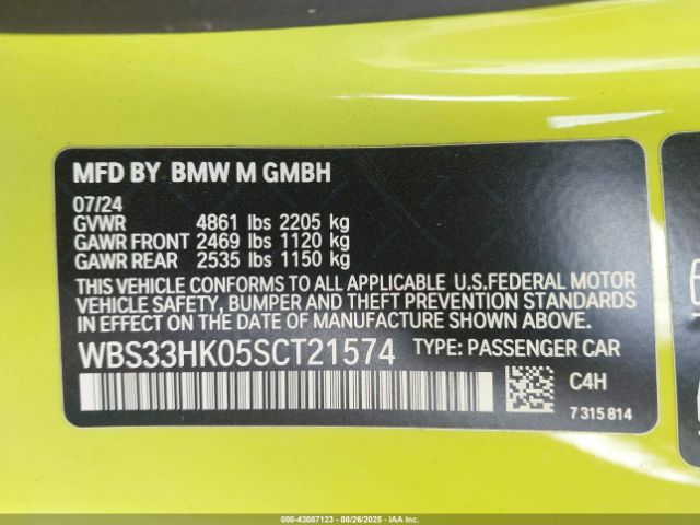 2025 BMW M4 WBS33HK05SCT21574 Photo 8