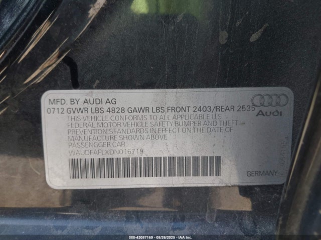 2013 AUDI A4 WAUDFAFLXDN016719 Photo 8