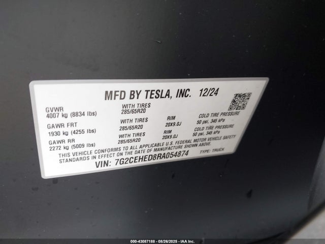2024 TESLA CYBERTRUCK 7G2CEHED8RA054874 Photo 8