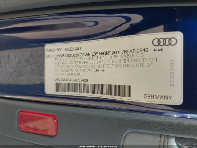 2018 AUDI S4 WAUB4AF41JA057409 Photo 8