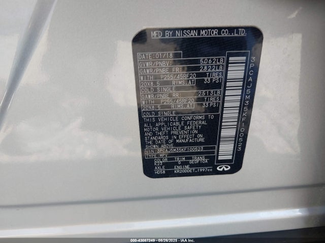 Infiniti QX50 2019 3PCAJ5M35KF100523 Image 9