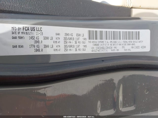 Dodge Durango 2020 1C4RDHAG6LC204634 Image 9