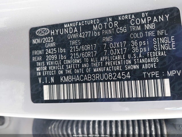 KM8HACAB3RU082454 Hyundai mpi nu pe