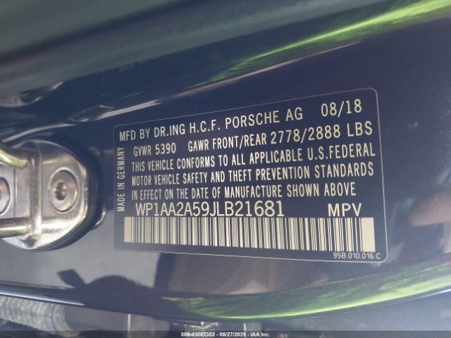 2018 PORSCHE MACAN WP1AA2A59JLB21681 Photo 8