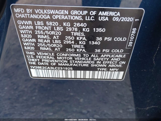 1V26E2CA3LC231925 Volkswagen fsi