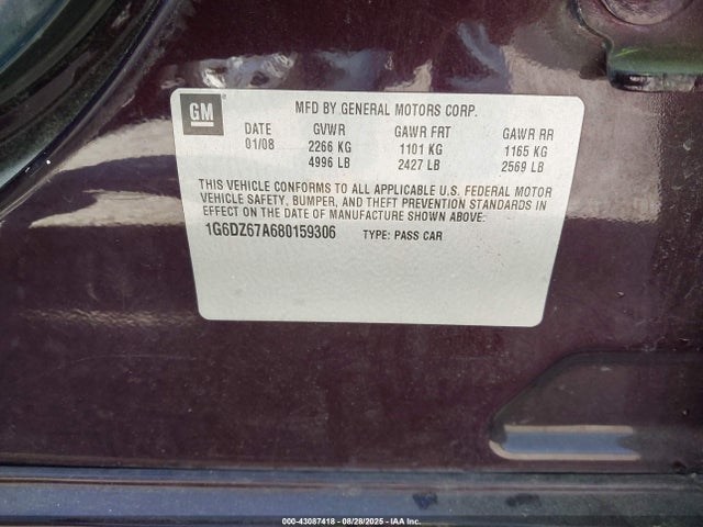 2008 CADILLAC STS 1G6DZ67A680159306 Photo 8