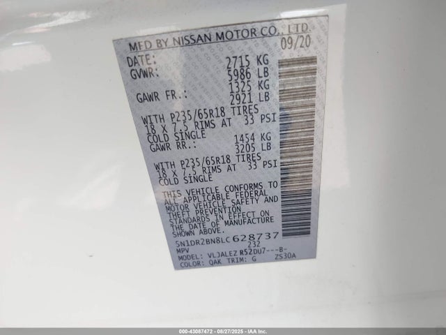 5N1DR2BN8LC628737 Nissan 2020