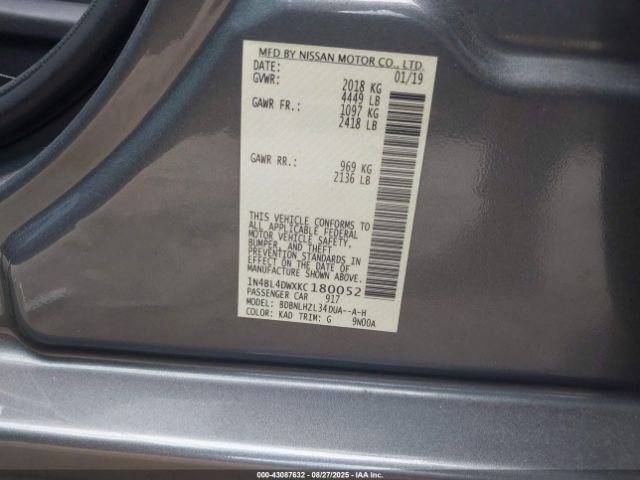 2019 NISSAN ALTIMA 1N4BL4DWXKC180052 Photo 8