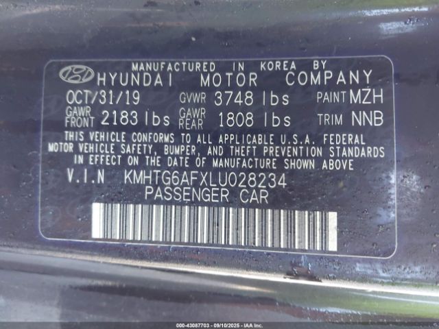 2020 HYUNDAI VELOSTER KMHTG6AFXLU028234 Photo 8