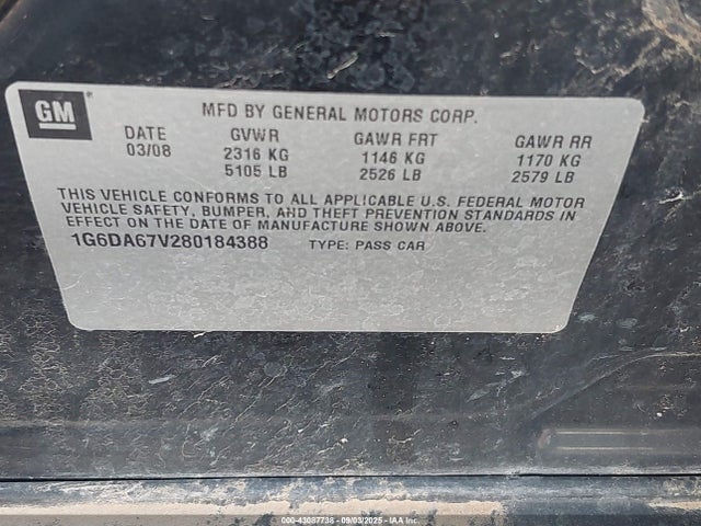 2008 CADILLAC STS 1G6DA67V280184388 Photo 8