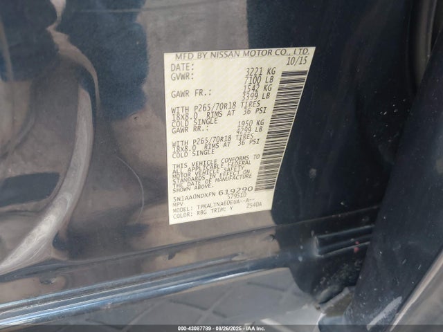 5N1AA0NDXFN619290 Nissan 2015