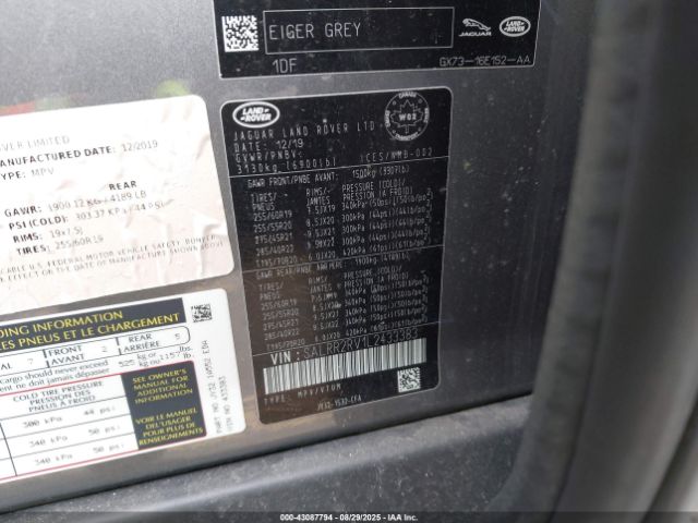 2020 LAND ROVER DISCOVERY SALRR2RV1L2433383 Photo 8