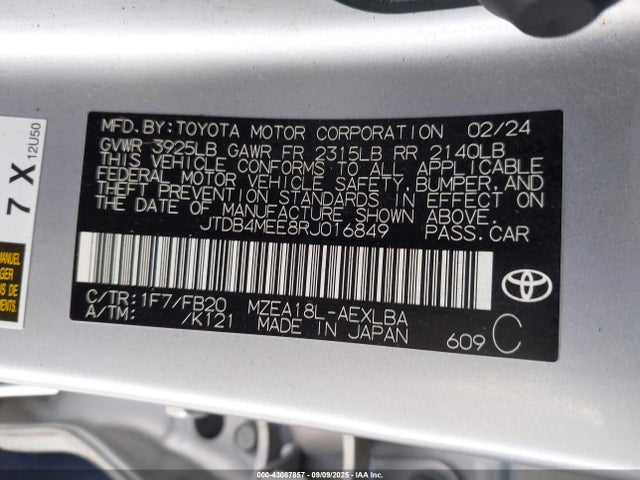 JTDB4MEE8RJ016849 Toyota Corolla
