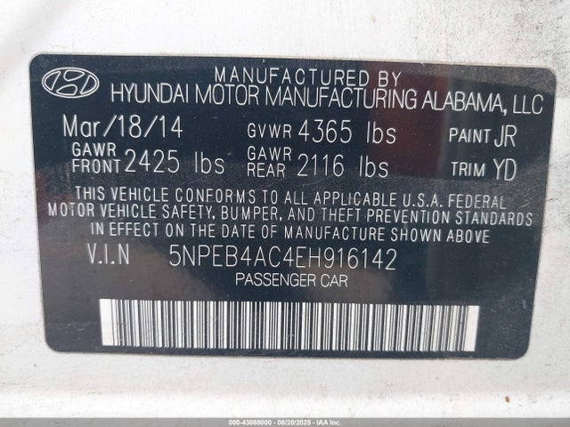 Hyundai gamma 2014 5NPEB4AC4EH916142 Image 9
