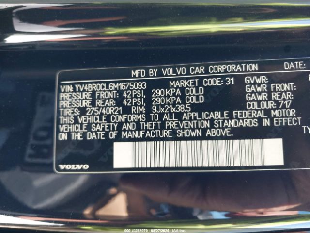 2021 VOLVO XC90 RECHARGE PLUG-IN HYBRID YV4BR0CL6M1675093 Photo 8