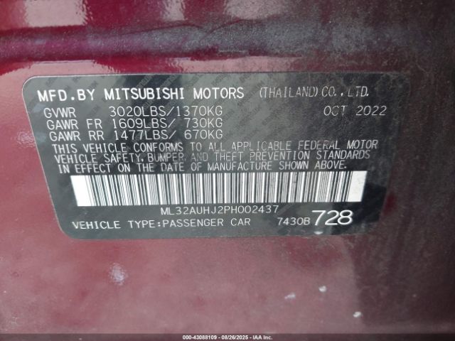 2023 MITSUBISHI MIRAGE ML32AUHJ2PH002437 Photo 8