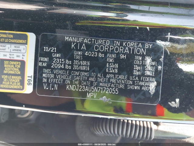 KNDJ23AU5N7172055 KIA mpi nu