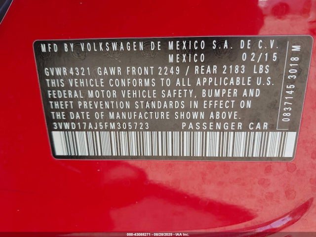3VWD17AJ5FM305723 Volkswagen 1.8t