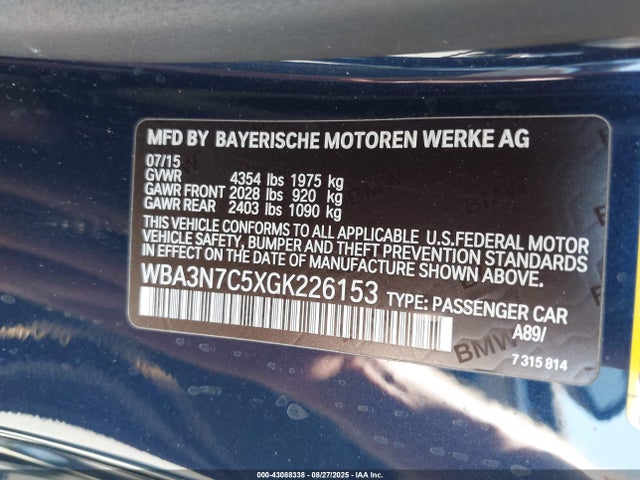 WBA3N7C5XGK226153 BMW 428i