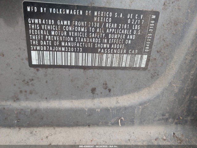 3VWDB7AJ0HM330173 Volkswagen 1.4 tsi