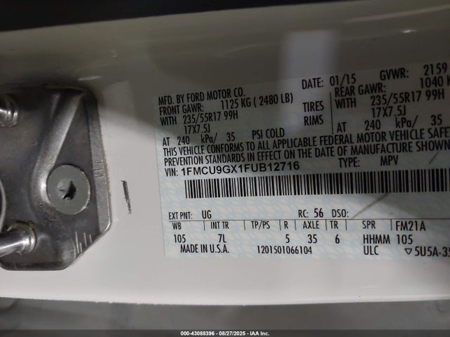 1FMCU9GX1FUB12716 Ford Escape