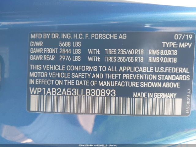 2020 PORSCHE MACAN WP1AB2A53LLB30893 Photo 8