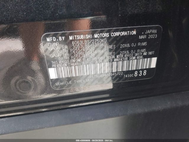 2023 MITSUBISHI OUTLANDER PHEV JA4T5UA94PZ045722 Photo 8