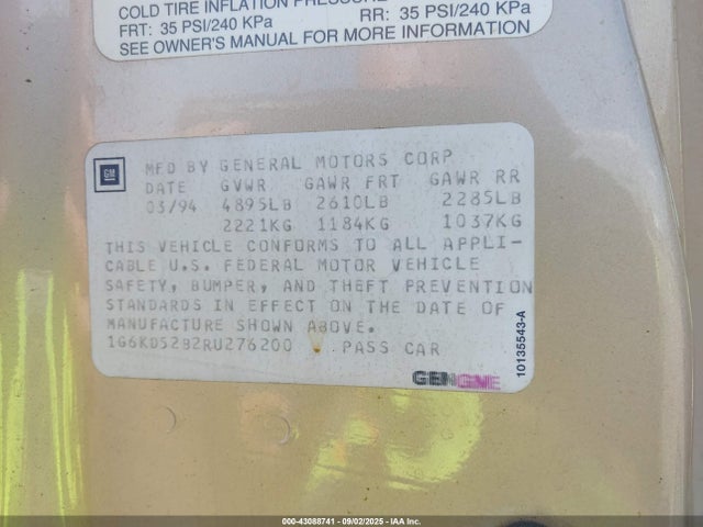 1994 CADILLAC DEVILLE 1G6KD52B2RU276200 Photo 8