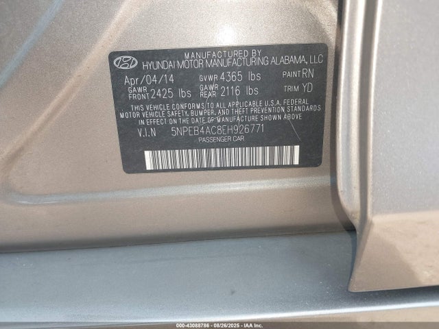 5NPEB4AC8EH926771 Hyundai gamma