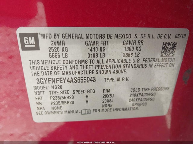 2010 CADILLAC SRX 3GYFNFEY4AS655943 Photo 8