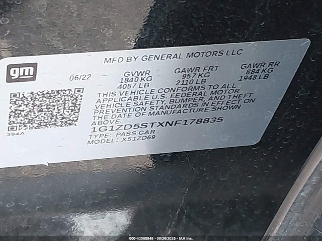 1G1ZD5STXNF178835 Chevrolet lfv - direct injection, variable valve timing, gen 1 gmna