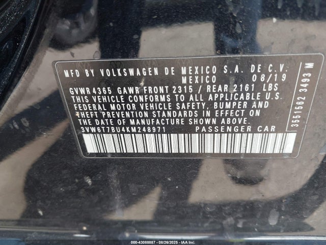 3VW6T7BU4KM248971 Volkswagen 2.0 tsi