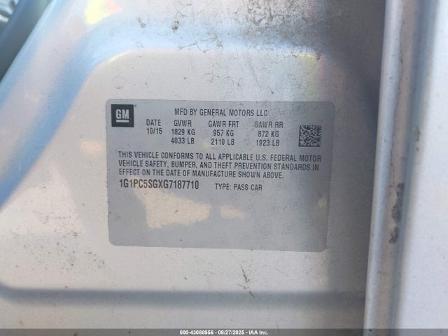 1G1PC5SGXG7187710 Chevrolet lwe - vvt, gme