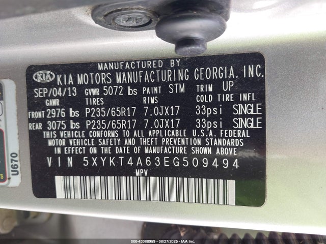 5XYKT4A63EG509494 KIA dohc t-gdi theta-ii