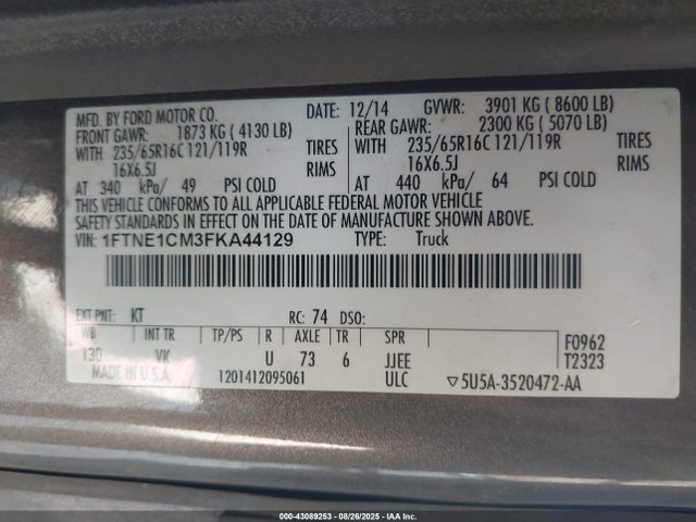 Ford 2015 2015 1FTNE1CM3FKA44129 Image 9