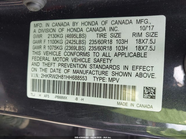 2HKRW2H81HH688553 Honda l15be