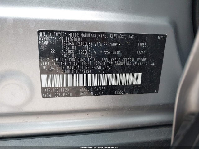 Toyota a25a-fxs 2024 4T3T6RFV5RU174190 Image 9
