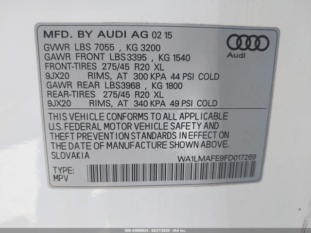 Audi 3.0t Tdi 2015 WA1LMAFE9FD017269 Image 9