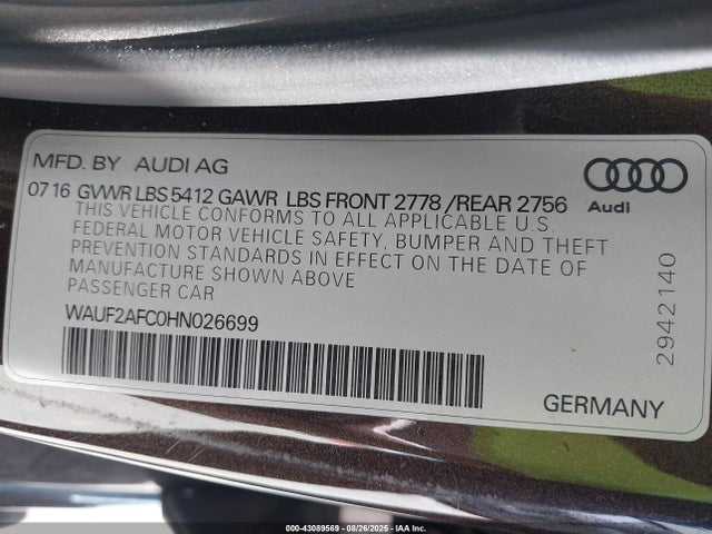 Audi A6 2017 WAUF2AFC0HN026699 Image 9