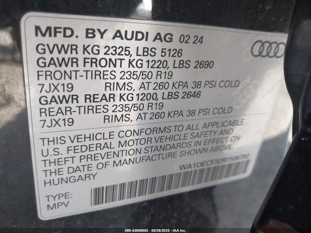 2024 AUDI Q3 WA1DECF32R1109793 Photo 8