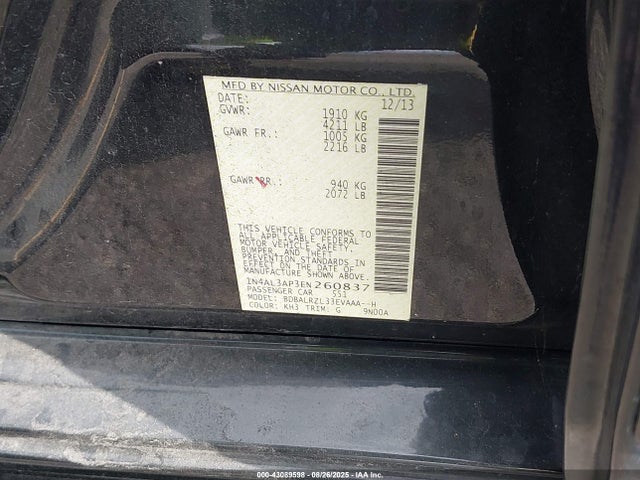 1N4AL3AP3EN260837 Nissan 2014